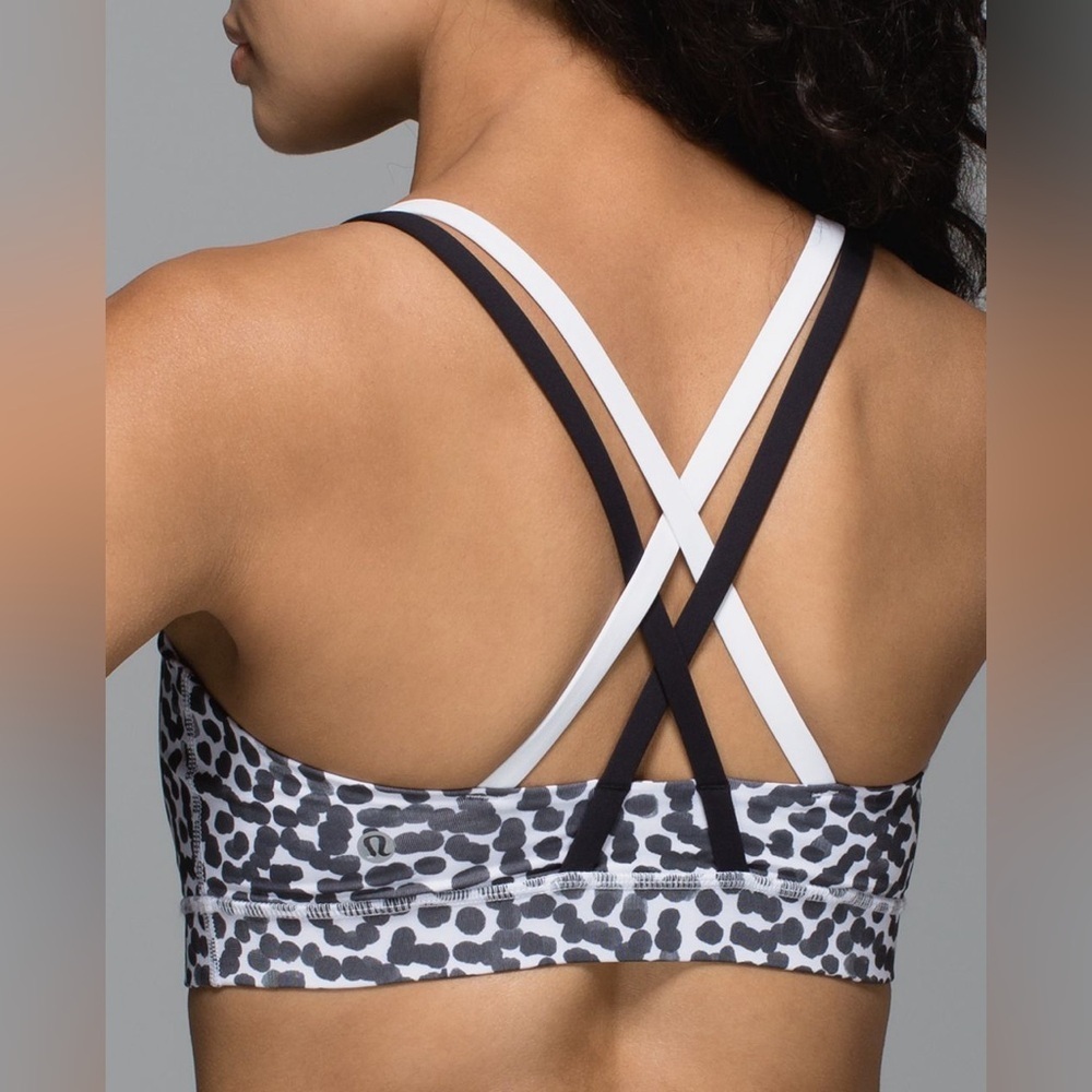 Lululemon Energy Bra Black and White Sports Bra | Size 6